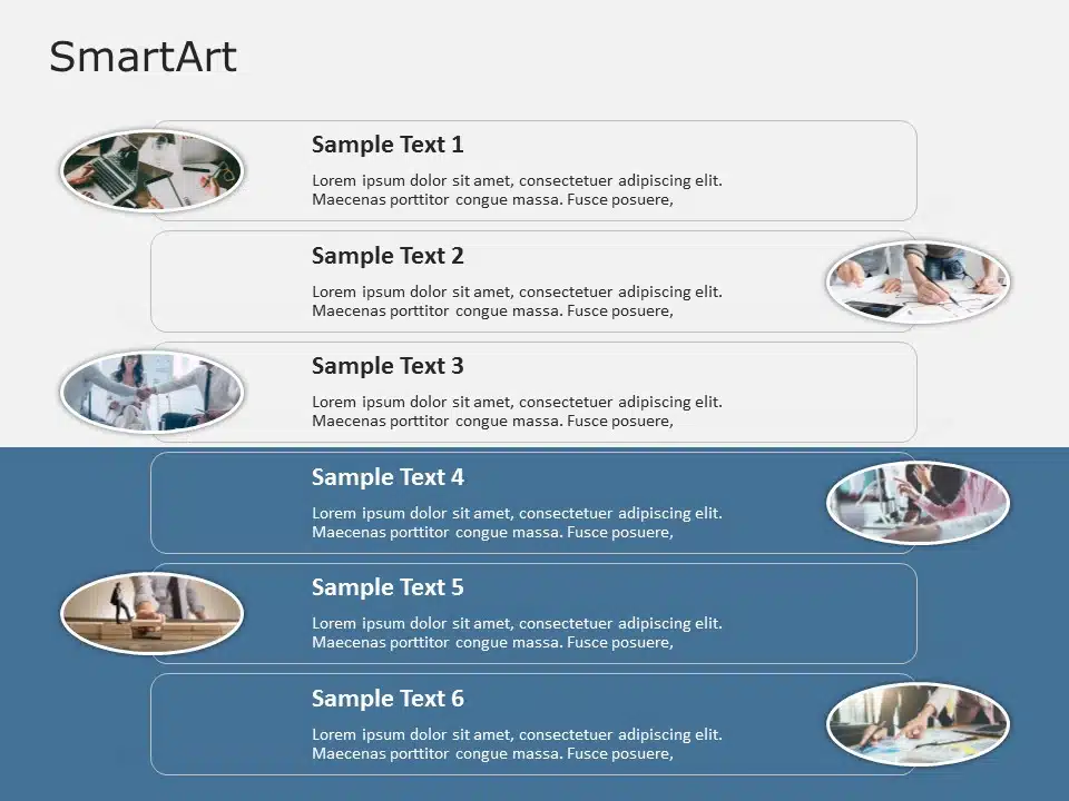 SmartArt List Vertical Picture 6 Steps & Google Slides Theme