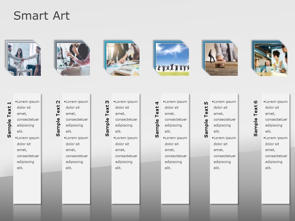 SmartArt List Vertical Picture 6 Steps PowerPoint Template