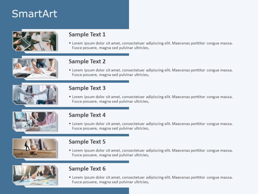 SmartArt List Vertical Picture 6 Steps 1