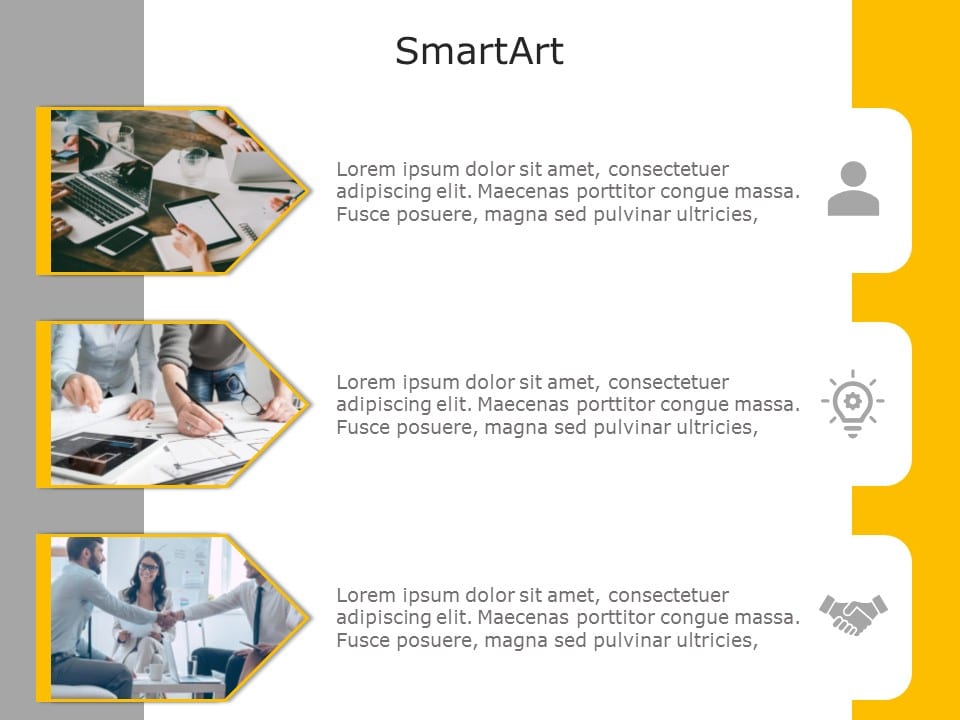 SmartArt List Vertical Picture Accent 3 Steps & Google Slides Theme