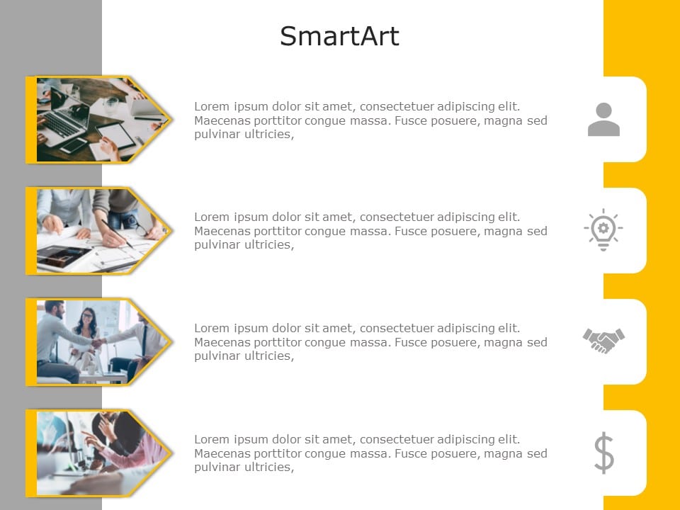 SmartArt List Vertical Picture Accent 4 Steps & Google Slides Theme