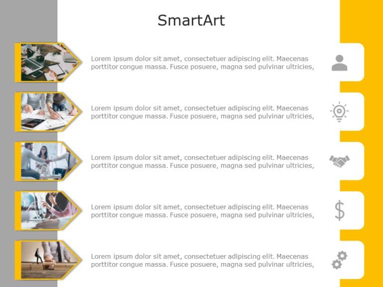 SmartArt List Vertical Picture Accent 5 Steps