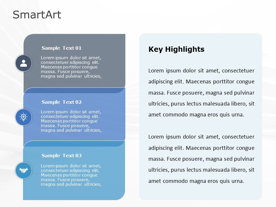 SmartArt List Vertical Table 3 Steps & Google Slides Theme