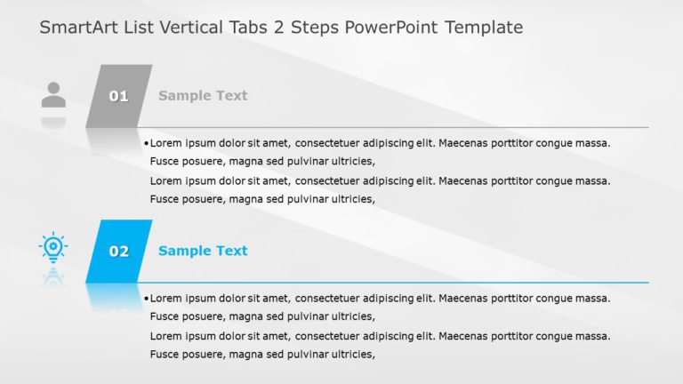 SmartArt List Vertical Tabs 2 Steps PowerPoint Template & Google Slides Theme