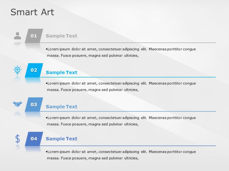 SmartArt List Vertical Tabs 4 Steps PowerPoint Template