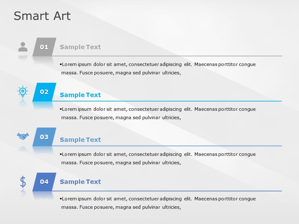 SmartArt List Vertical Tabs 4 Steps PowerPoint Template