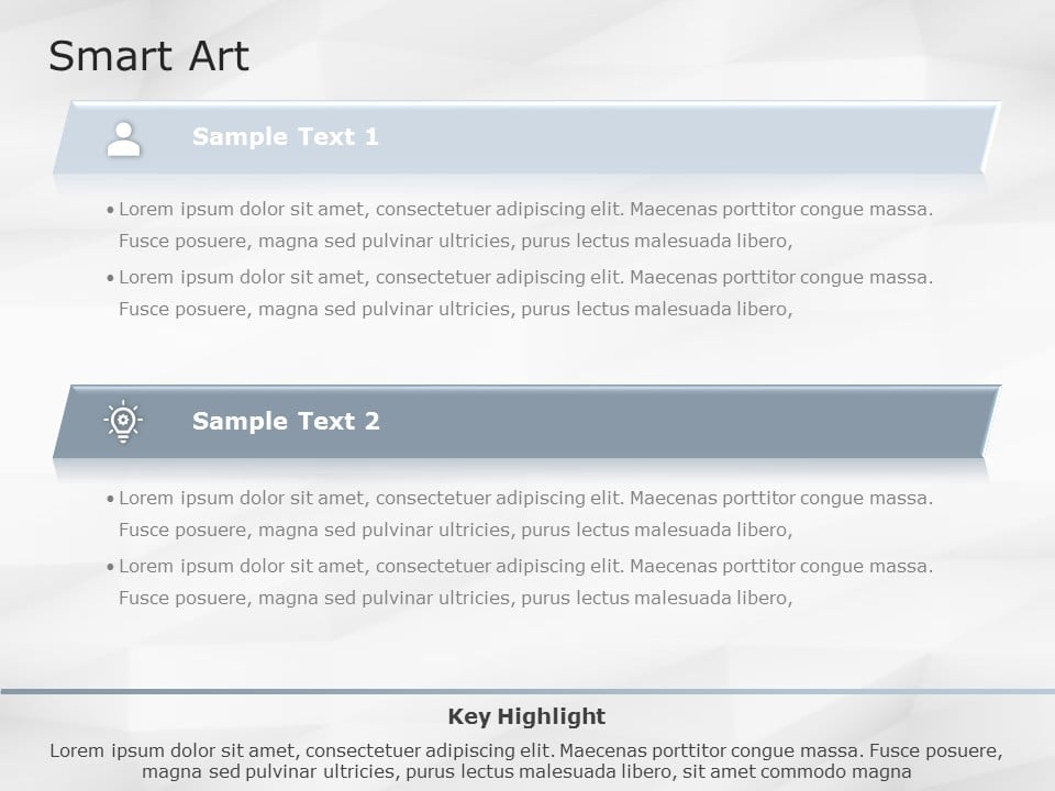 SmartArt List Vertical Textbox 2 Steps PowerPoint Template