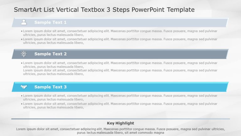 SmartArt List Vertical Textbox 3 Steps PowerPoint Template & Google Slides Theme