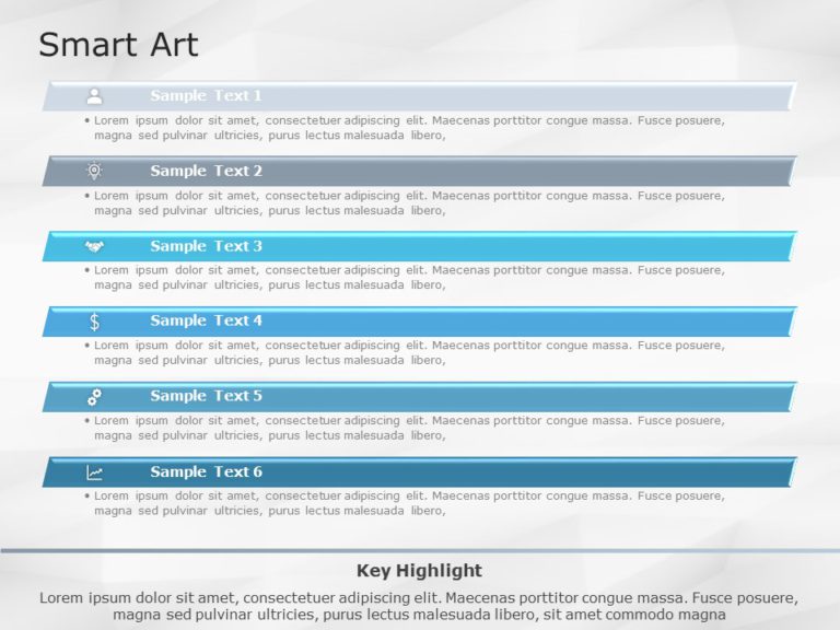 SmartArt List Vertical Textbox 6 Steps PowerPoint Template & Google Slides Theme