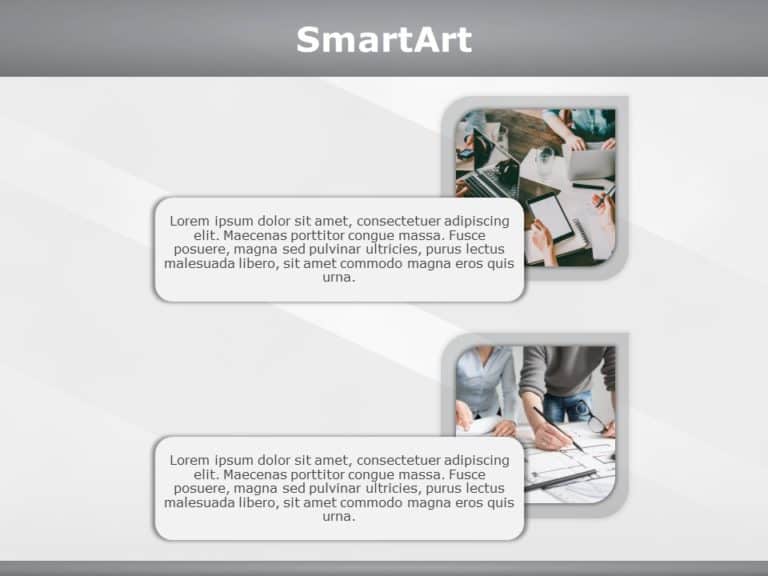SmartArt Picture Horizontal Layout 2 Steps & Google Slides Theme