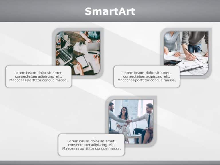 SmartArt Picture Horizontal Layout 3 Steps
