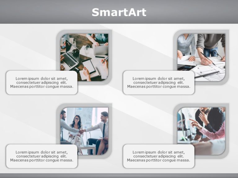 SmartArt Picture Horizontal Layout 4 Steps & Google Slides Theme