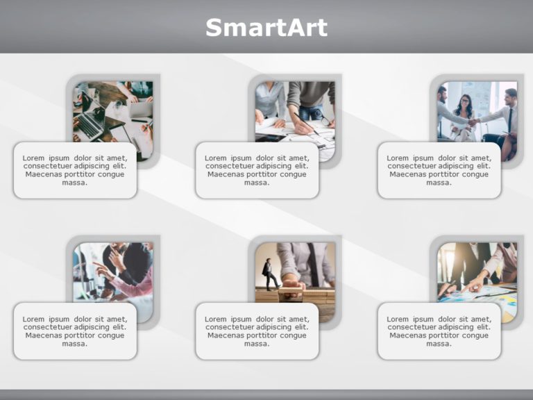 SmartArt Picture Horizontal Layout 6 Steps & Google Slides Theme