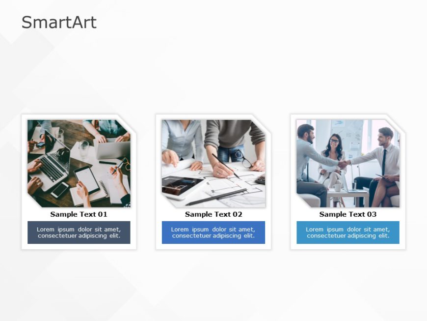 SmartArt Picture Horizontal List 3 Steps