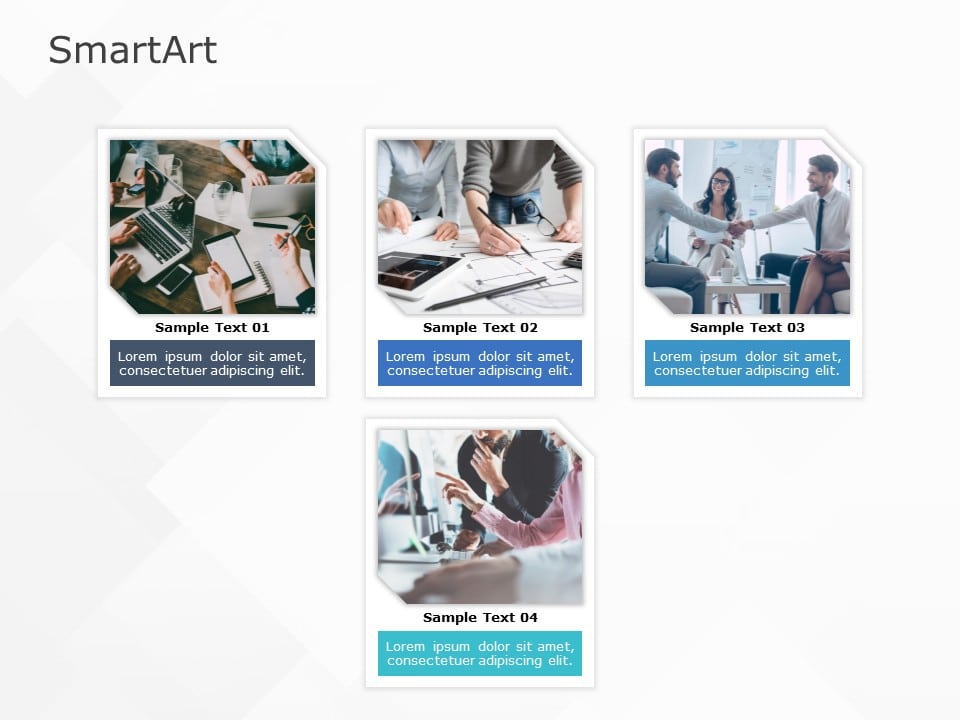 SmartArt Picture Horizontal List 4 Steps & Google Slides Theme