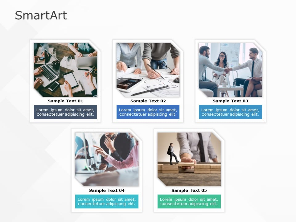 SmartArt Picture Horizontal List 5 Steps