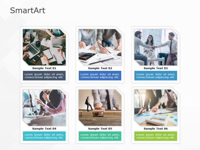 SmartArt Picture Horizontal List 6 Steps & Google Slides Theme