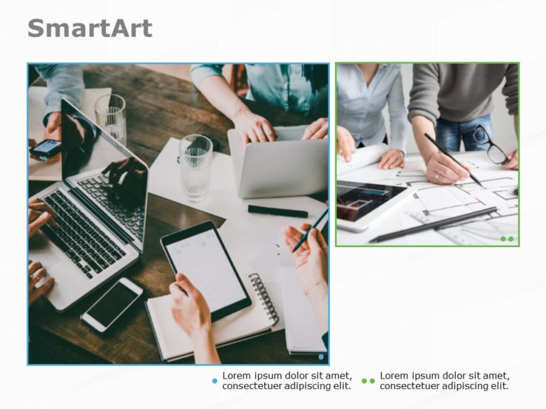 SmartArt Picture Pic Collage 2 Steps & Google Slides Theme