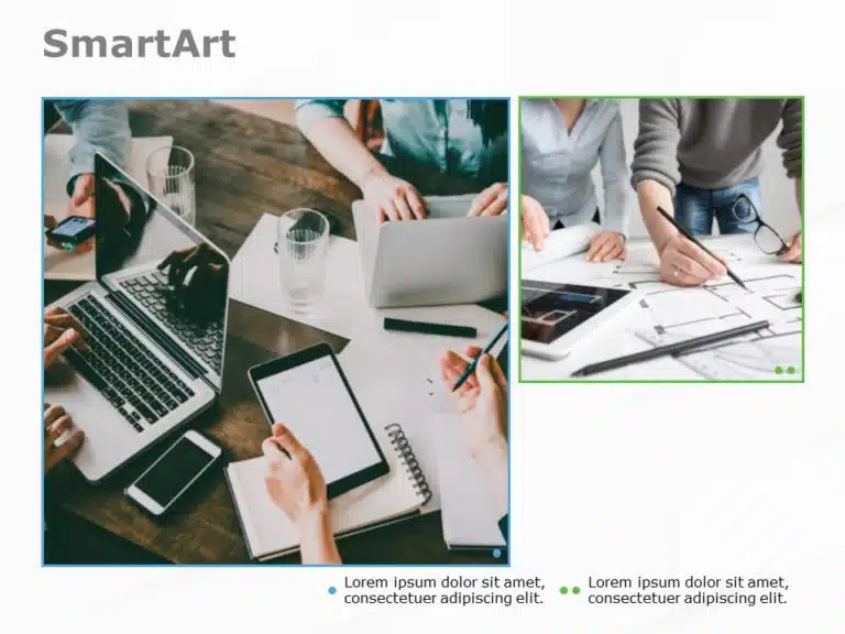 SmartArt Picture Pic Collage 2 Steps & Google Slides Theme