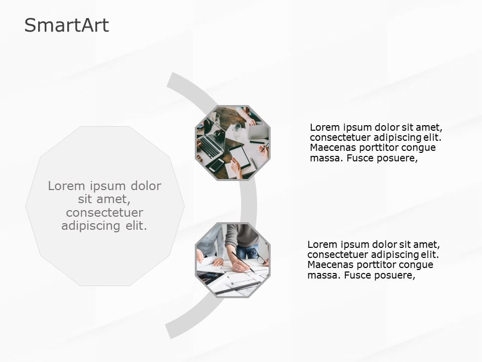 SmartArt Picture Radial 2 Steps & Google Slides Theme