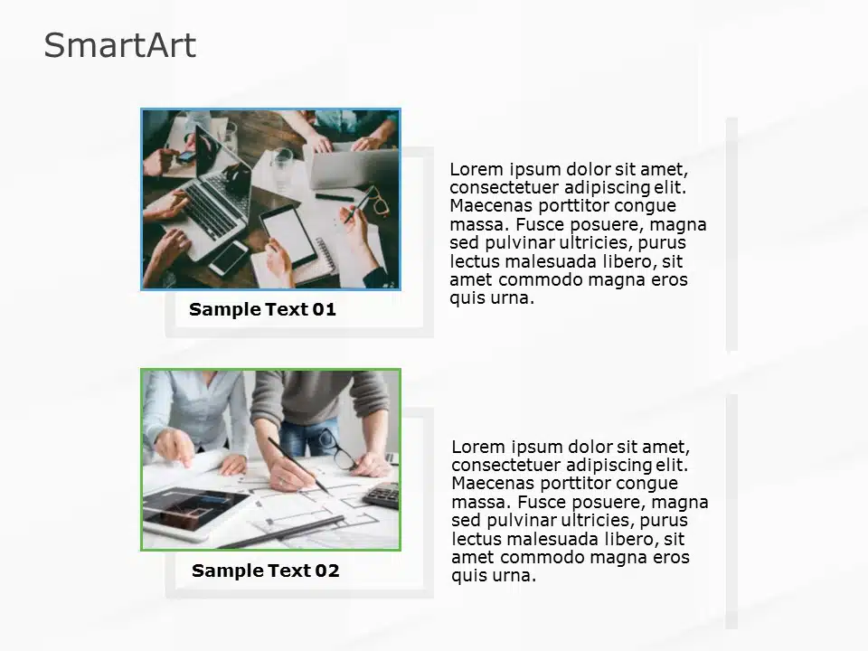 SmartArt Picture Vertical List 2 Steps & Google Slides Theme