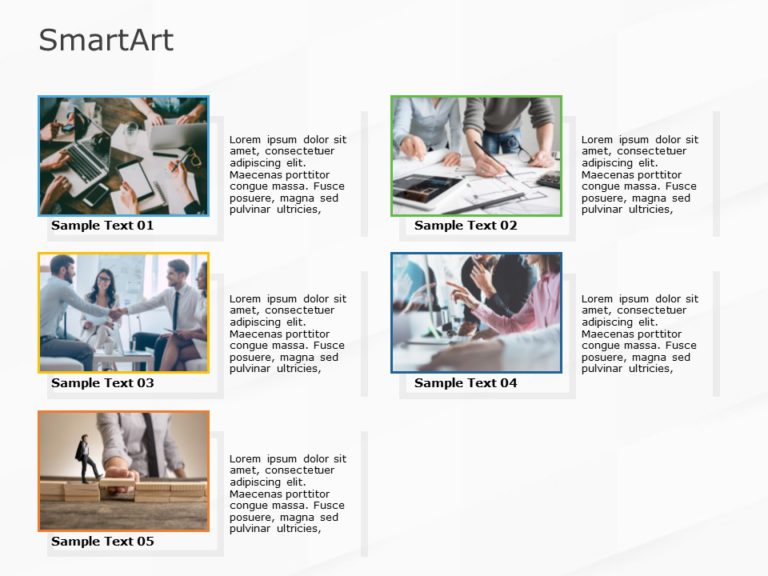 SmartArt Picture Vertical List 5 Steps