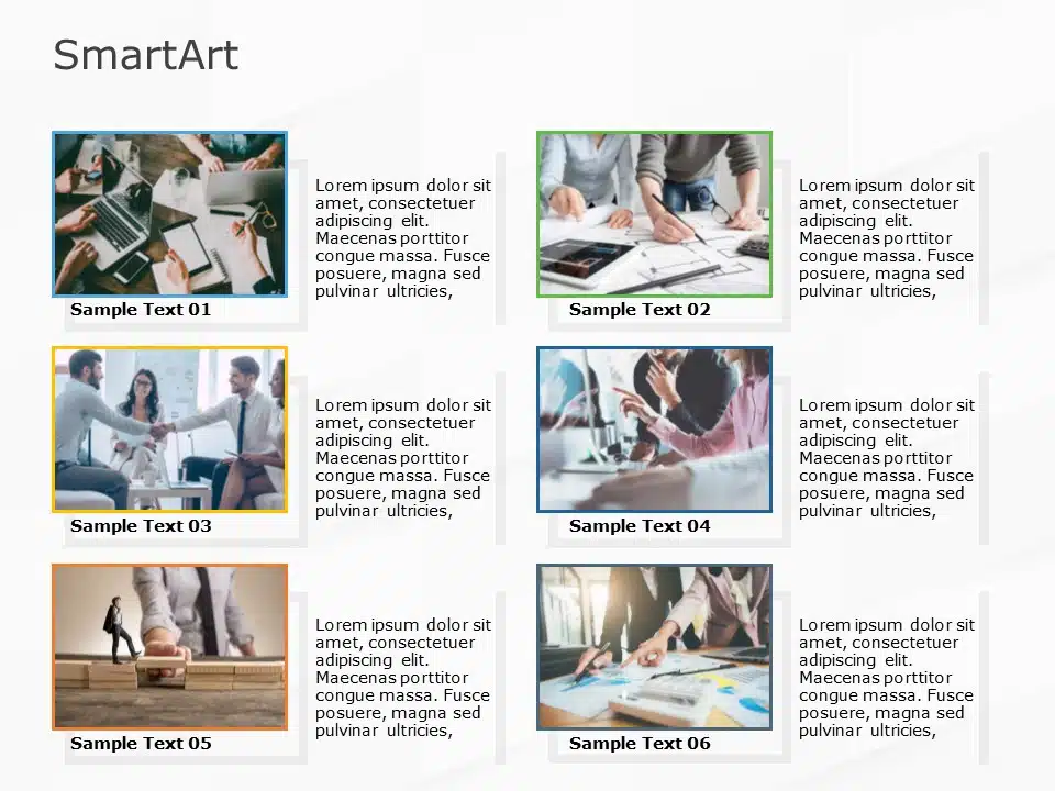 SmartArt Picture Vertical List 6 Steps & Google Slides Theme