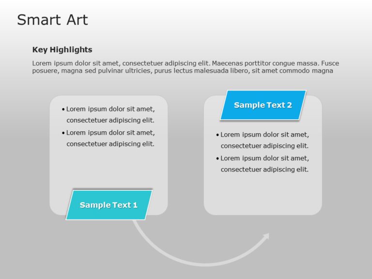 SmartArt Process Alternating Flow 2 Steps PowerPoint Template