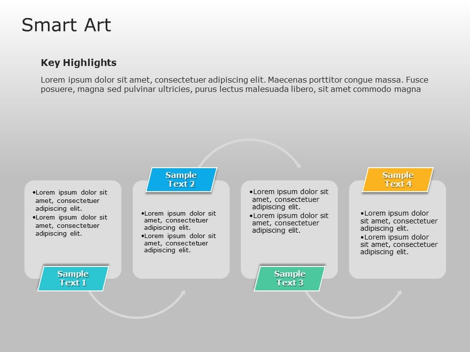 SmartArt Process Alternating Flow 4 Steps PowerPoint Template & Google Slides Theme