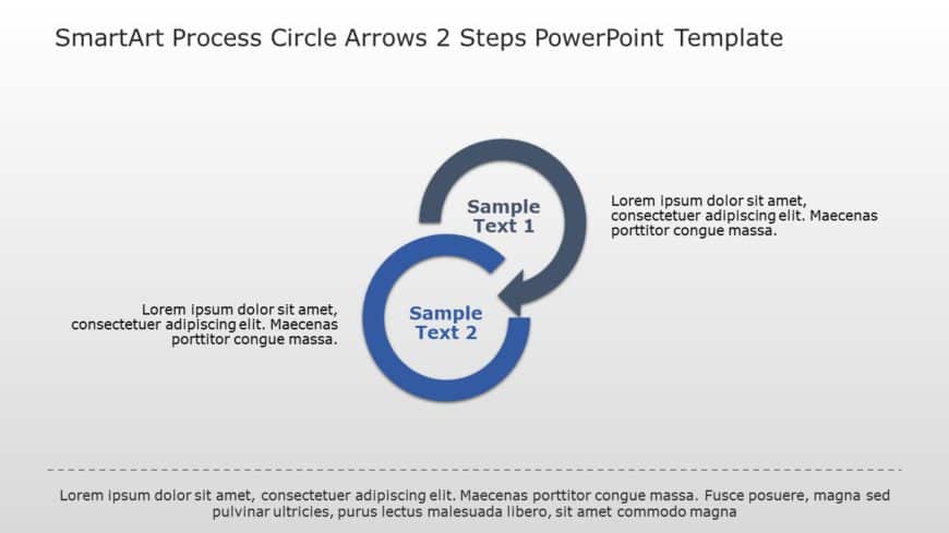 SmartArt Process Circle Arrows 2 Steps PowerPoint Template