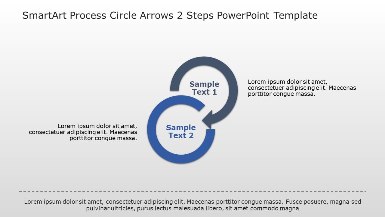SmartArt Process Circle Arrows 2 Steps PowerPoint Template & Google Slides Theme