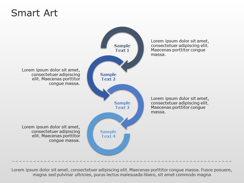 SmartArt Process Circle Arrows 4 Steps PowerPoint Template & Google Slides Theme
