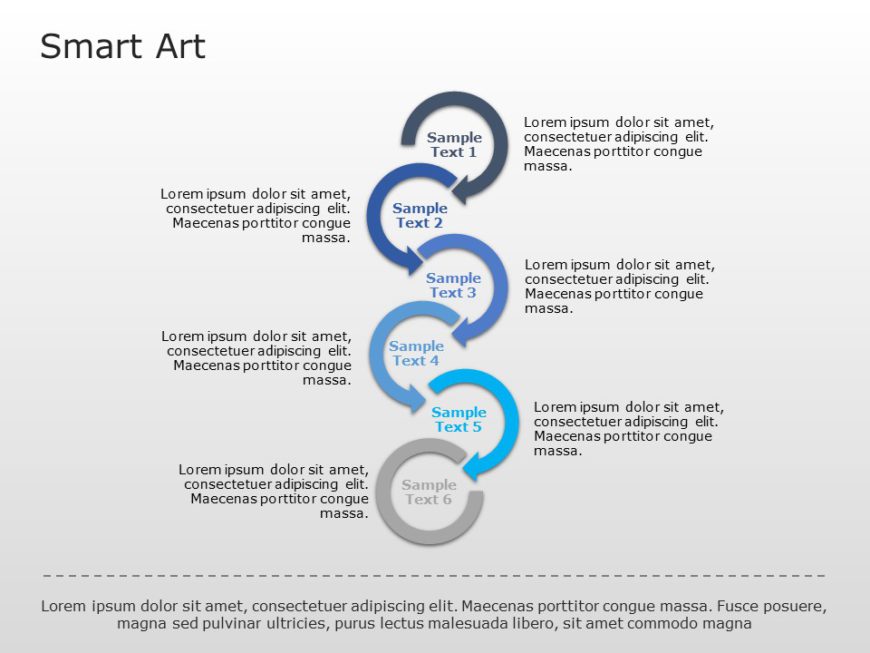 SmartArt Process Circle Arrows 6 Steps PowerPoint Template | SlideUpLift