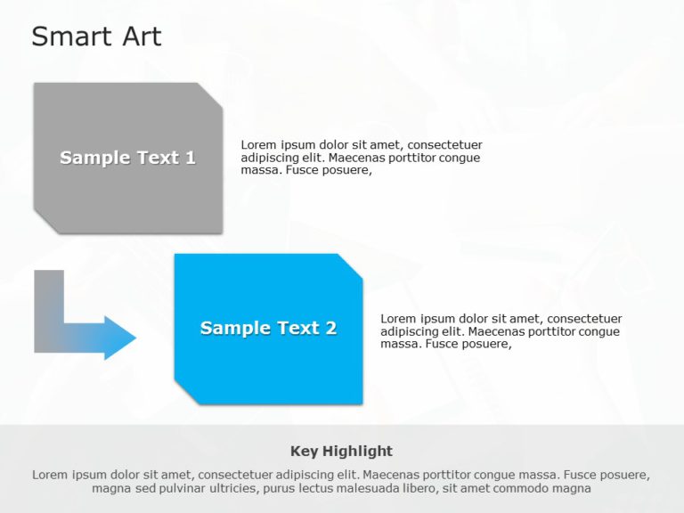 SmartArt Process Step Down 2 Steps PowerPoint Template