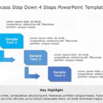 SmartArt Process Step Down 4 Steps PowerPoint Template & Google Slides Theme