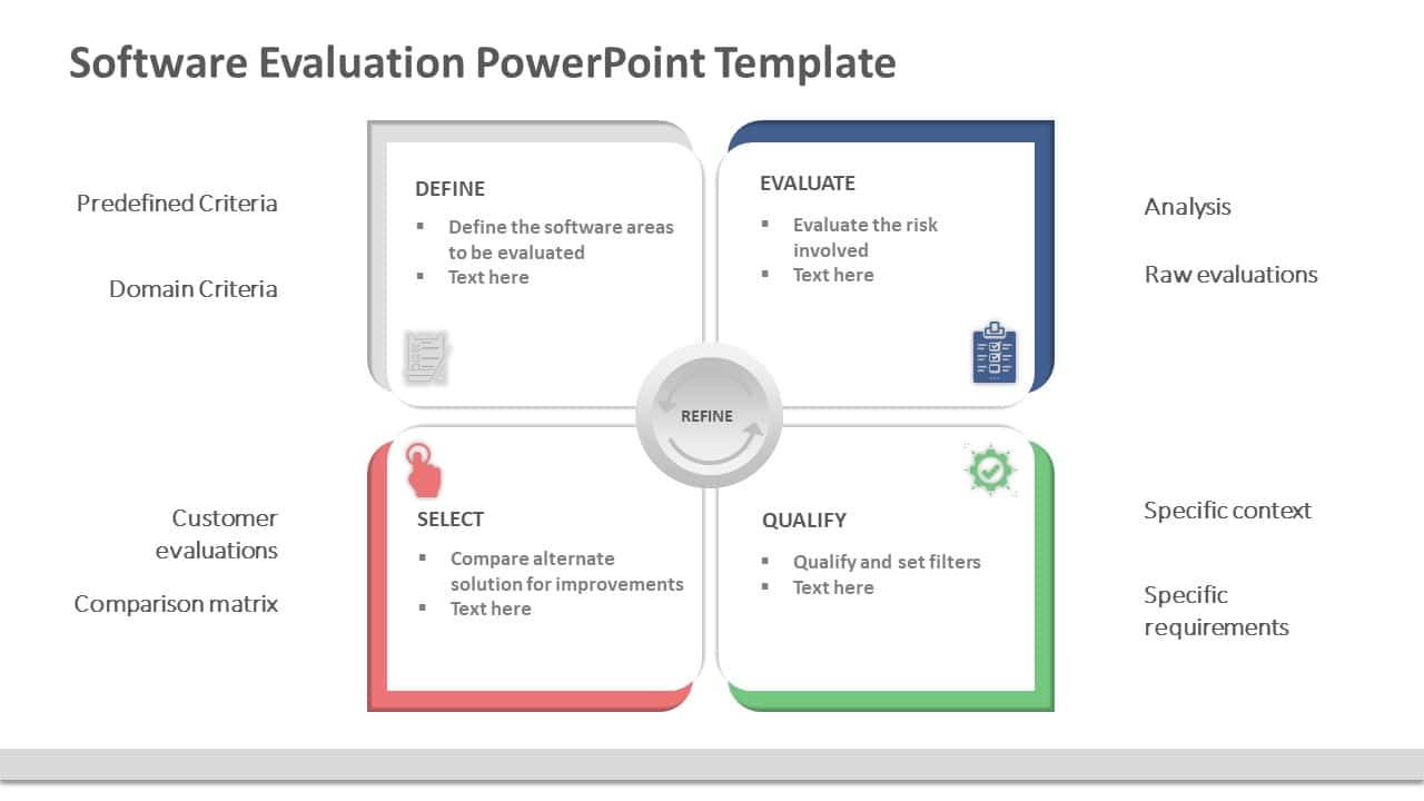 Quadrant Software Evaluation Framework in Red, Blue, and Green Slide ...