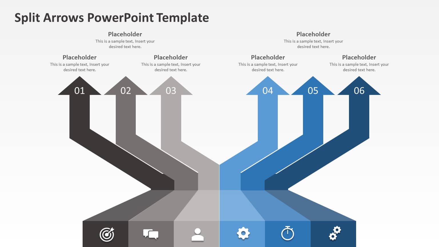 Split Arrows 04 PowerPoint Template & Google Slides Theme