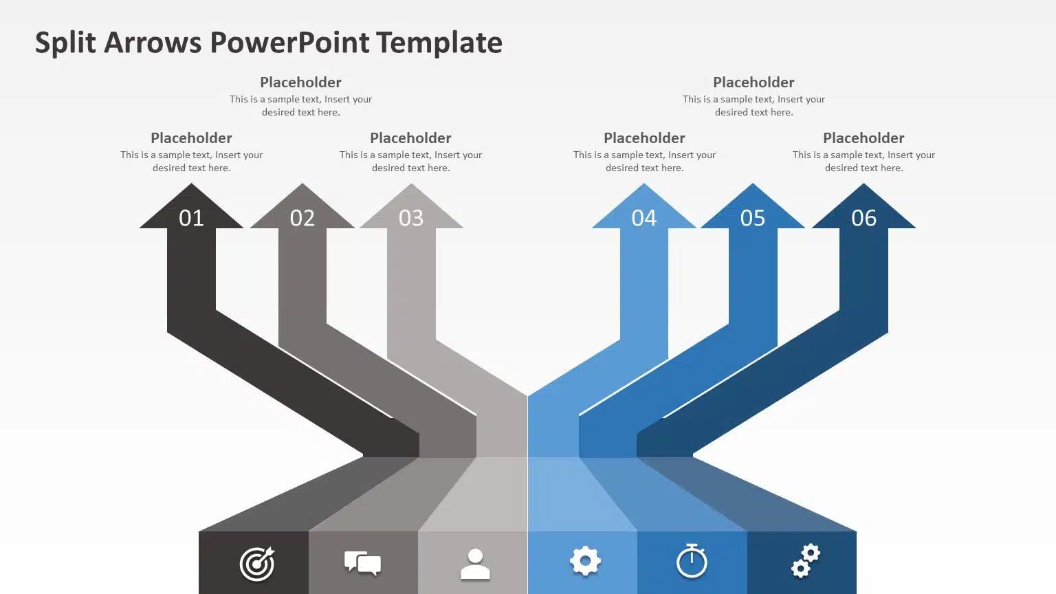 Split Arrows 04 PowerPoint Template & Google Slides Theme