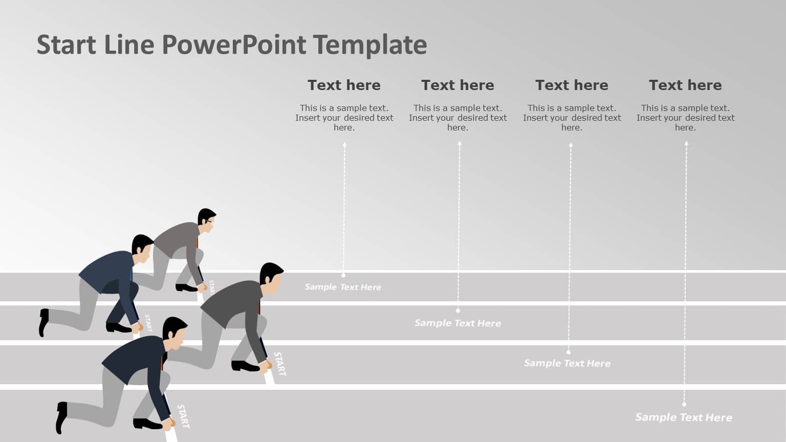 Rolling Start Format Gray Business Race Start Line Layout Powerpoint Template