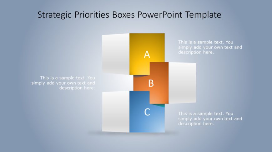 Strategic Priorities Boxes PowerPoint Template