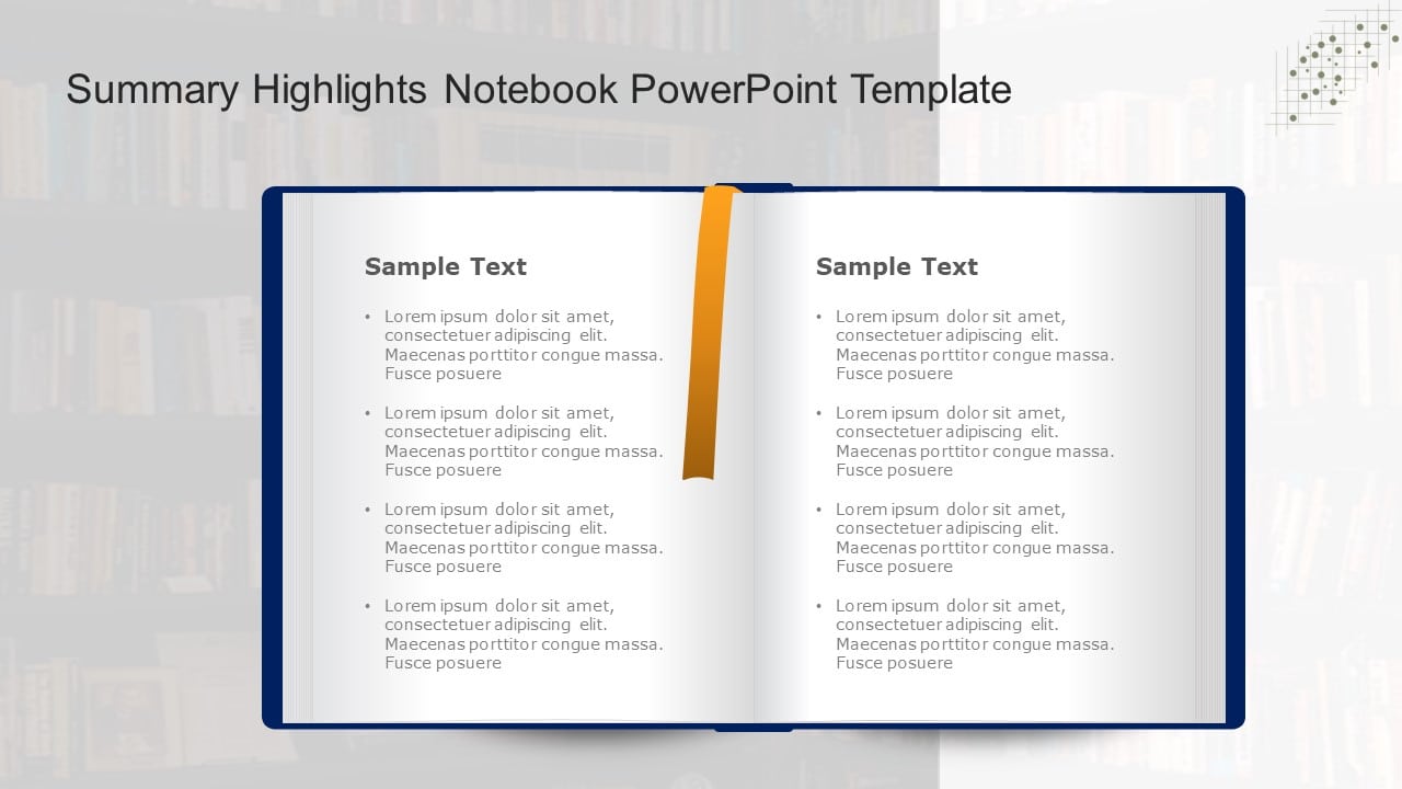 Highlight Notebook Summary Highlights Notebook PowerPoint Template