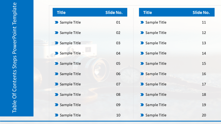 Table of Contents 10 Steps PowerPoint Template & Google Slides Theme