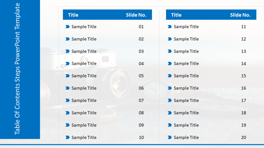 Table of Contents 10 Steps PowerPoint Template