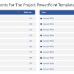 Table of Contents for the Project PowerPoint Template & Google Slides Theme