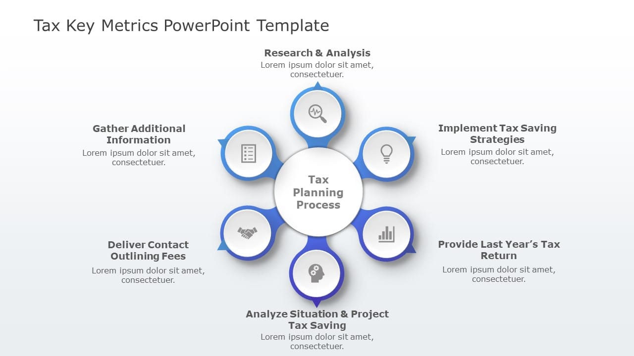 Blue Circular Tax Planning Process Infographic Slide Template