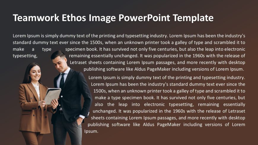 Teamwork Ethos Image PowerPoint Template