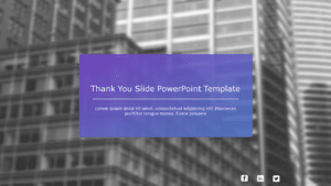 Purple Gradient Thank You Slide on Urban Background Presentation Template