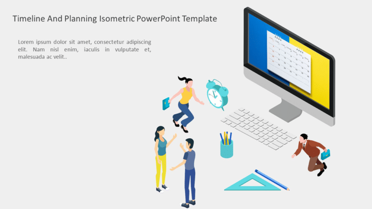 Timeline and Planning Isometric PowerPoint Template & Google Slides Theme