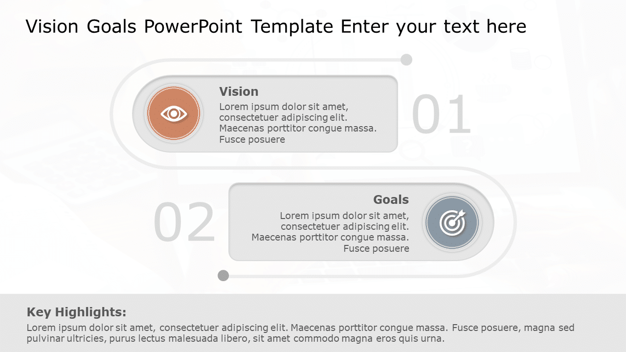 Gray and Orange Vision-Goals Infographic with Icon Highlights ...