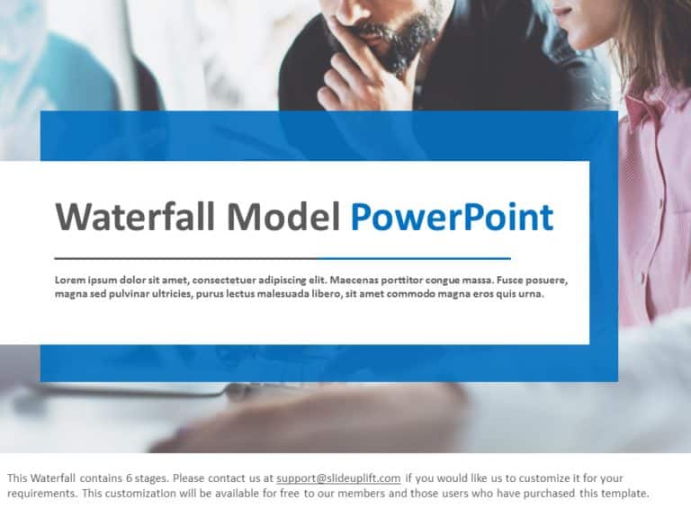 Waterfall Chart for Growth PowerPoint Template
